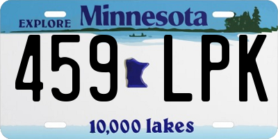 MN license plate 459LPK