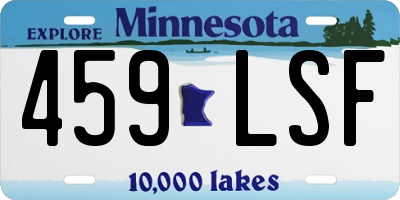 MN license plate 459LSF