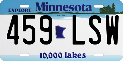 MN license plate 459LSW
