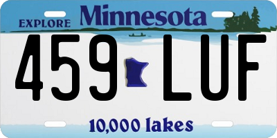 MN license plate 459LUF