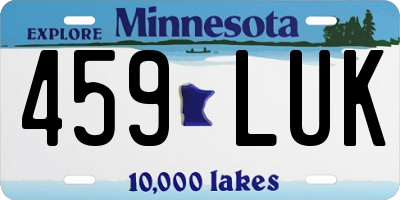 MN license plate 459LUK
