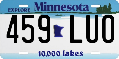 MN license plate 459LUO