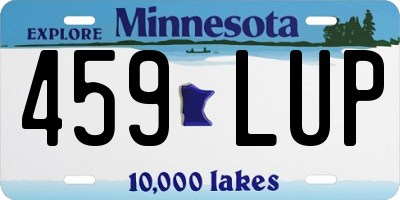 MN license plate 459LUP