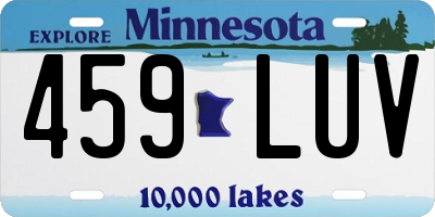 MN license plate 459LUV
