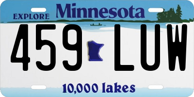MN license plate 459LUW