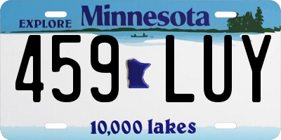 MN license plate 459LUY