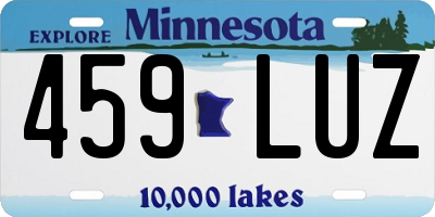 MN license plate 459LUZ