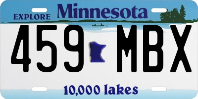 MN license plate 459MBX