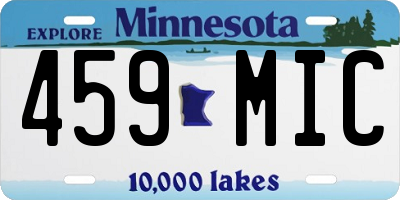 MN license plate 459MIC