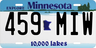 MN license plate 459MIW