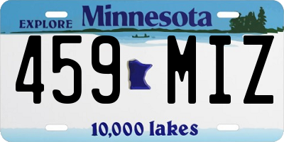 MN license plate 459MIZ