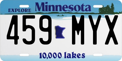 MN license plate 459MYX