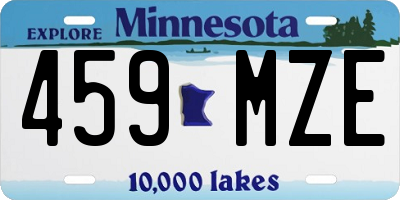 MN license plate 459MZE