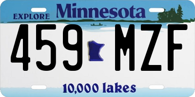 MN license plate 459MZF