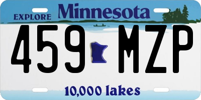 MN license plate 459MZP