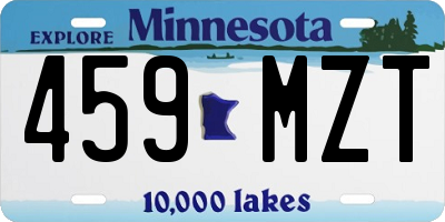 MN license plate 459MZT
