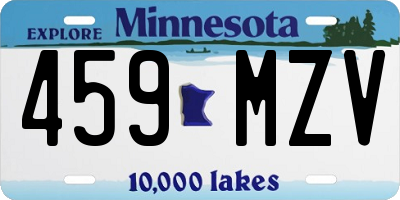 MN license plate 459MZV