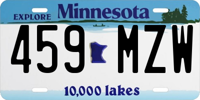 MN license plate 459MZW