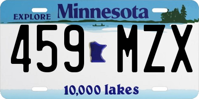MN license plate 459MZX