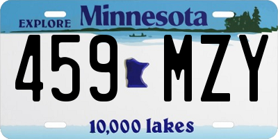 MN license plate 459MZY