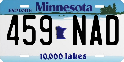 MN license plate 459NAD