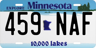 MN license plate 459NAF
