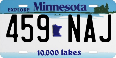 MN license plate 459NAJ