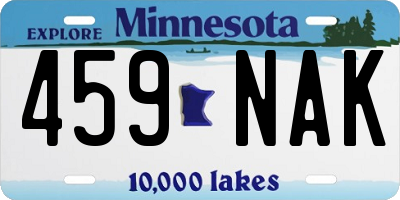 MN license plate 459NAK