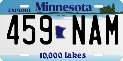 MN license plate 459NAM