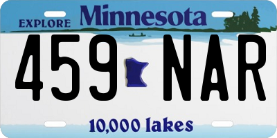 MN license plate 459NAR