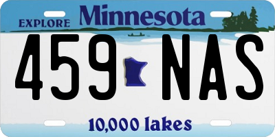 MN license plate 459NAS