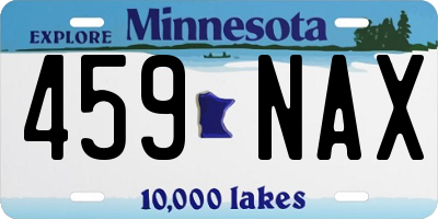 MN license plate 459NAX