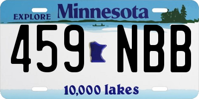 MN license plate 459NBB