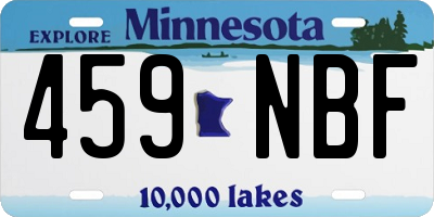 MN license plate 459NBF