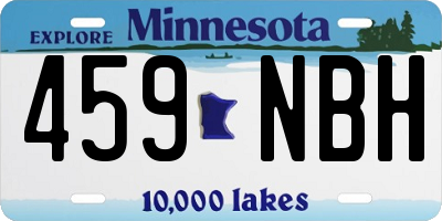 MN license plate 459NBH