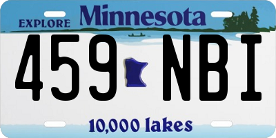 MN license plate 459NBI