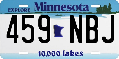 MN license plate 459NBJ