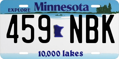 MN license plate 459NBK