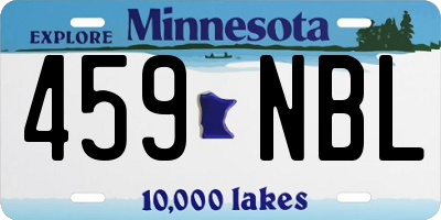 MN license plate 459NBL