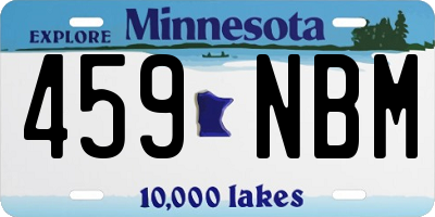 MN license plate 459NBM