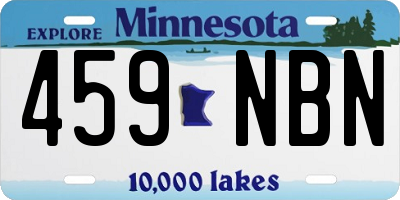 MN license plate 459NBN