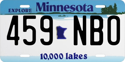 MN license plate 459NBO