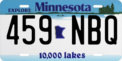 MN license plate 459NBQ