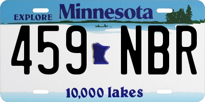 MN license plate 459NBR