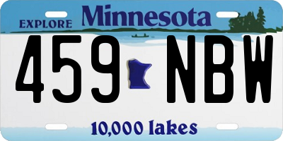 MN license plate 459NBW