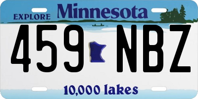 MN license plate 459NBZ