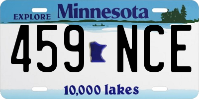 MN license plate 459NCE