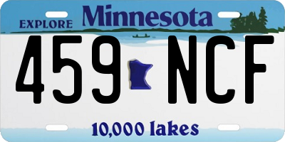 MN license plate 459NCF