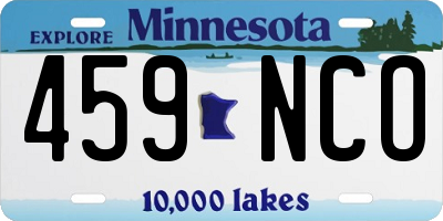 MN license plate 459NCO