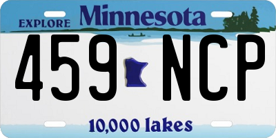 MN license plate 459NCP